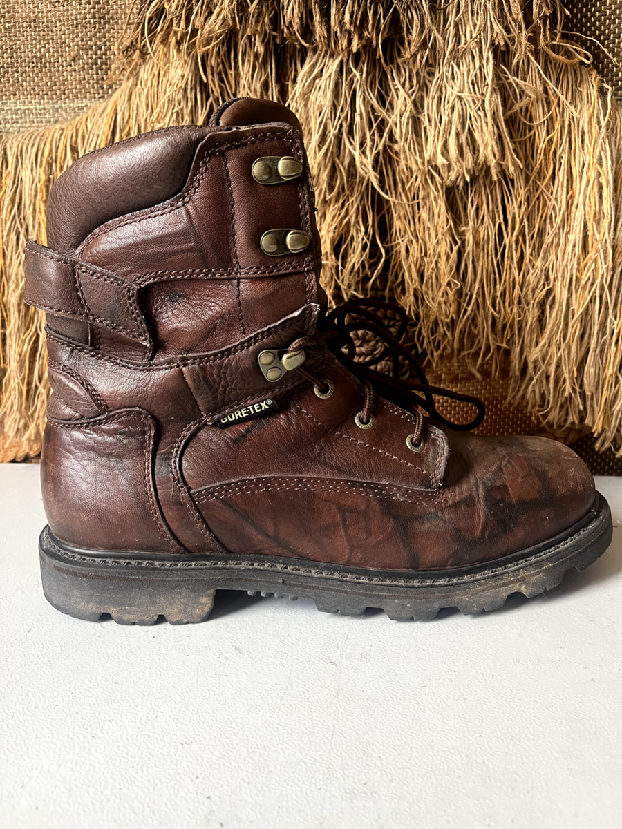 RedHead Steel Toe Work Boots Leather Lace Up Ankle Shoes Mens Size