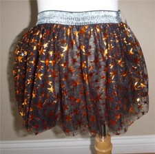 Toddler Girls Halloween Tutu Skirt Size 2T or 3T Metallic Foil Stars NWT