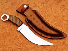 RARE TACTICAL CUSTOM HANDMADE HUNTING KARAMBIT KNIFE WOOD GRIP & SHEATH