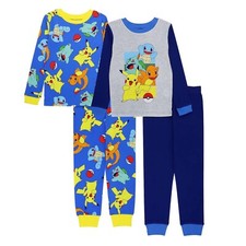 4 Piece Pokemon Pajamas T Shirt Pants 2 Sets Pikachu Boys 4 Cotton Charmander