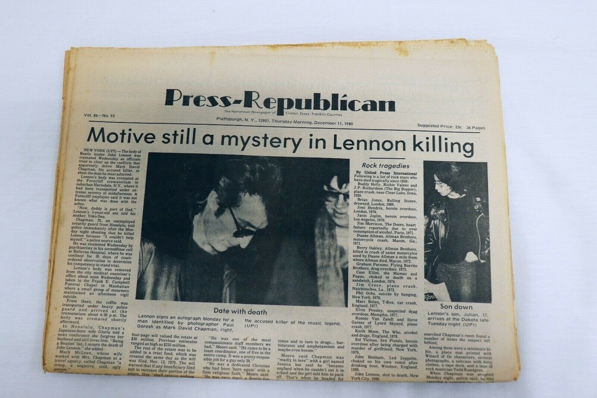 ジョンソン・エンド・ジョンソン CEO ラルフ・S・ラーセン 直筆サイン入り名刺 ORIGINAL Vintage Dec 11 1980 Death of John Lennon New York