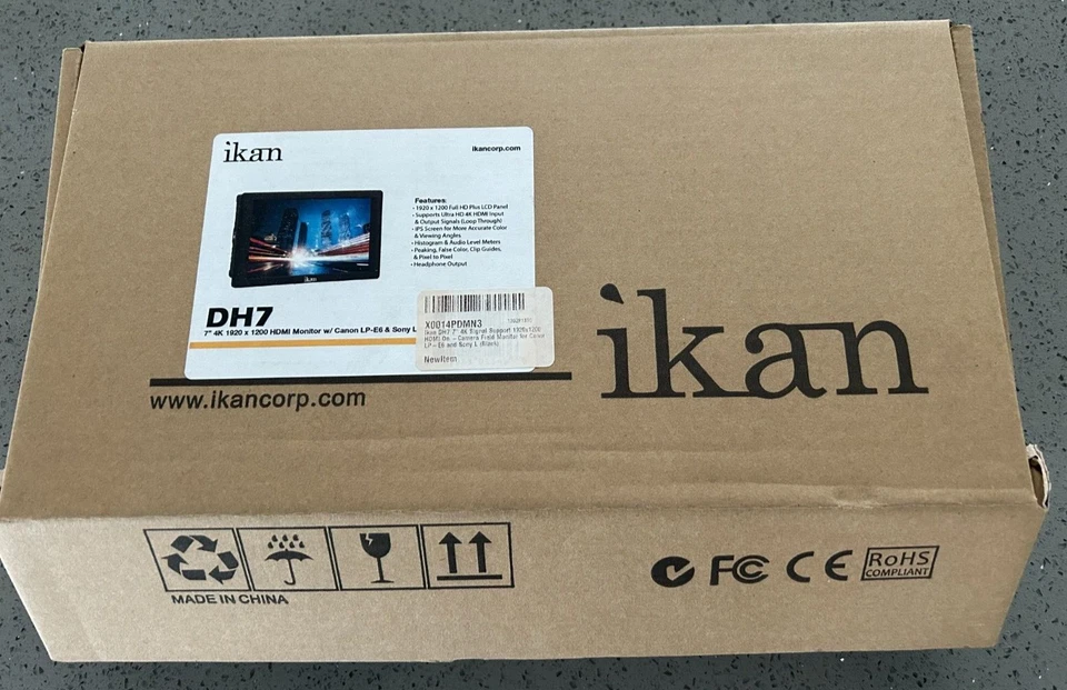 ikan DH7 7"4K 1920 x 1200 HDMI On-Camera Field Monitor Bundle Sunshade Black - Image 2 of 4