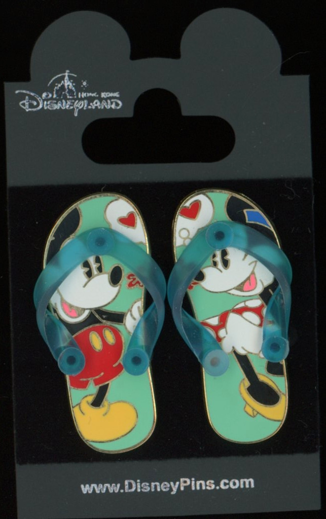HKDL Hong Kong Mickey Mickey Flip Flops Sandals Disney Pin