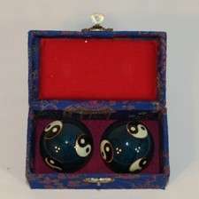 Chinese Musical Metal Baoding Yin Yang Exercise Balls With Case