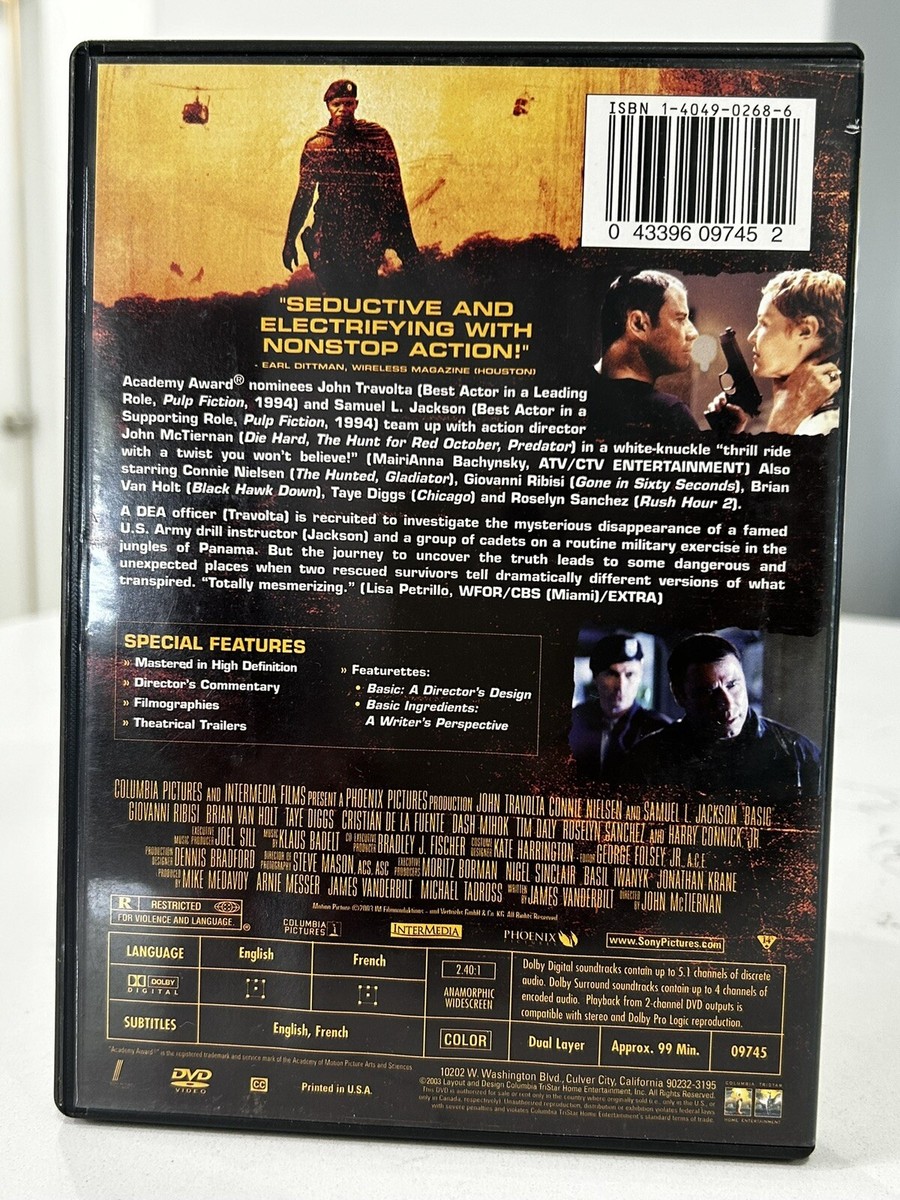 Basic DVD John Travolta Connie Nielsen Samuel L. Jackson