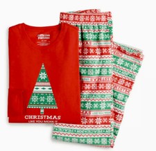 Jammies for Your Families Mens 2-Pc Christmas Pajama Set Top  Bottom Size L 42