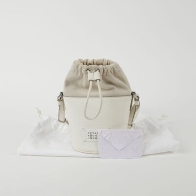 Maison Margiela 正規品/関税送料込み 5AC Bucket Bag Micro Maison Margiela Micro White Leather 5AC Bucket Shoulder