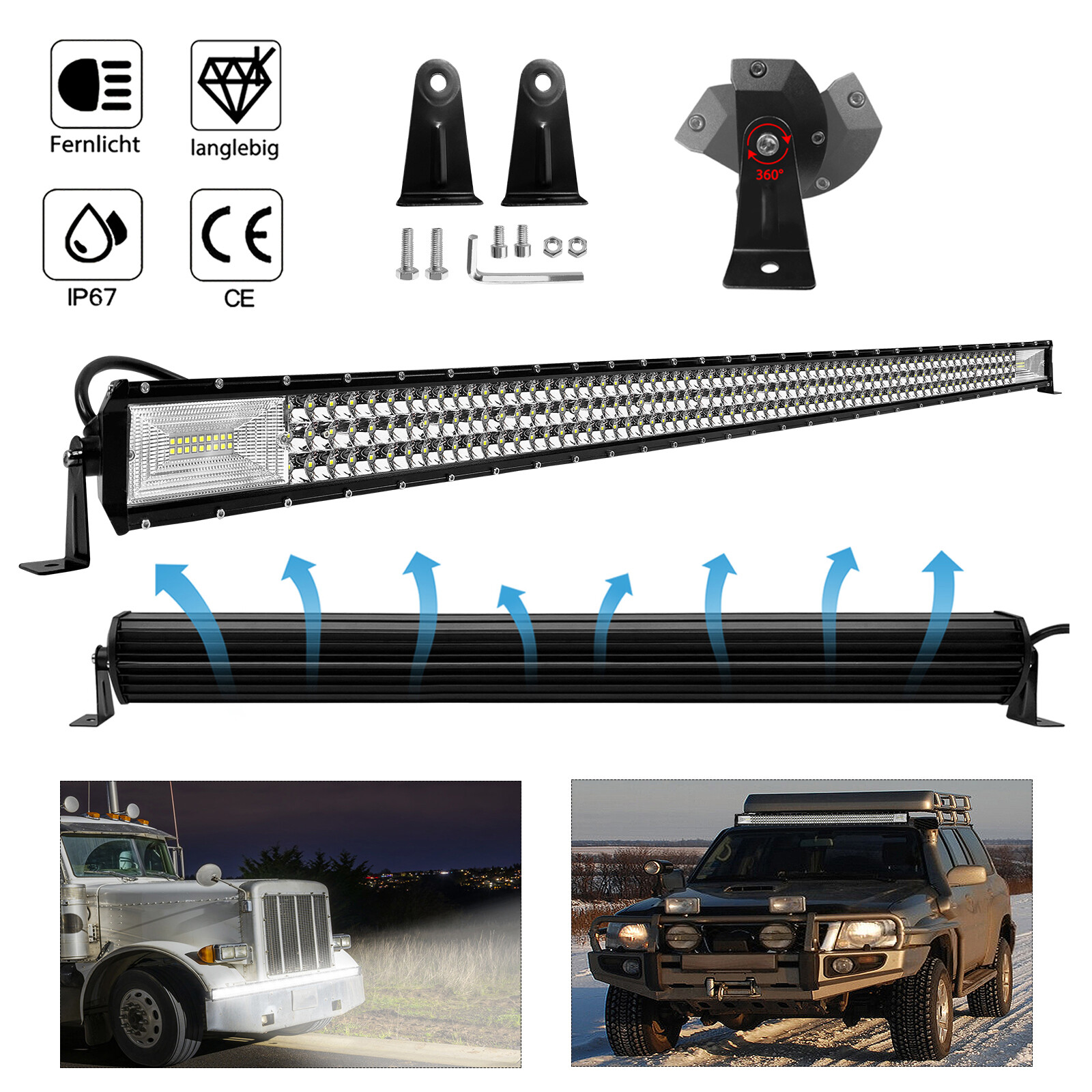 675W LED Arbeitsscheinwerfer Offroad Flutlicht Scheinwerfer für SUV LKW 12V 24V