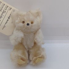 Vintage 1940s Made in Japan 3" White Teddy Bear Jointed Glass Eyes