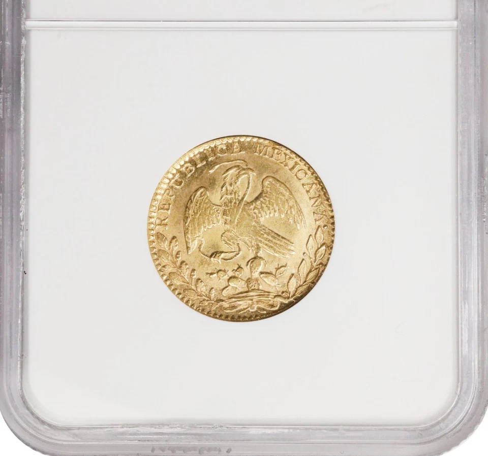 Mexico Gold 2 Escudos 1825-Mo JM Mexico City mint, NGC AU-58! Lustrous Near Mint - Image 4 of 4