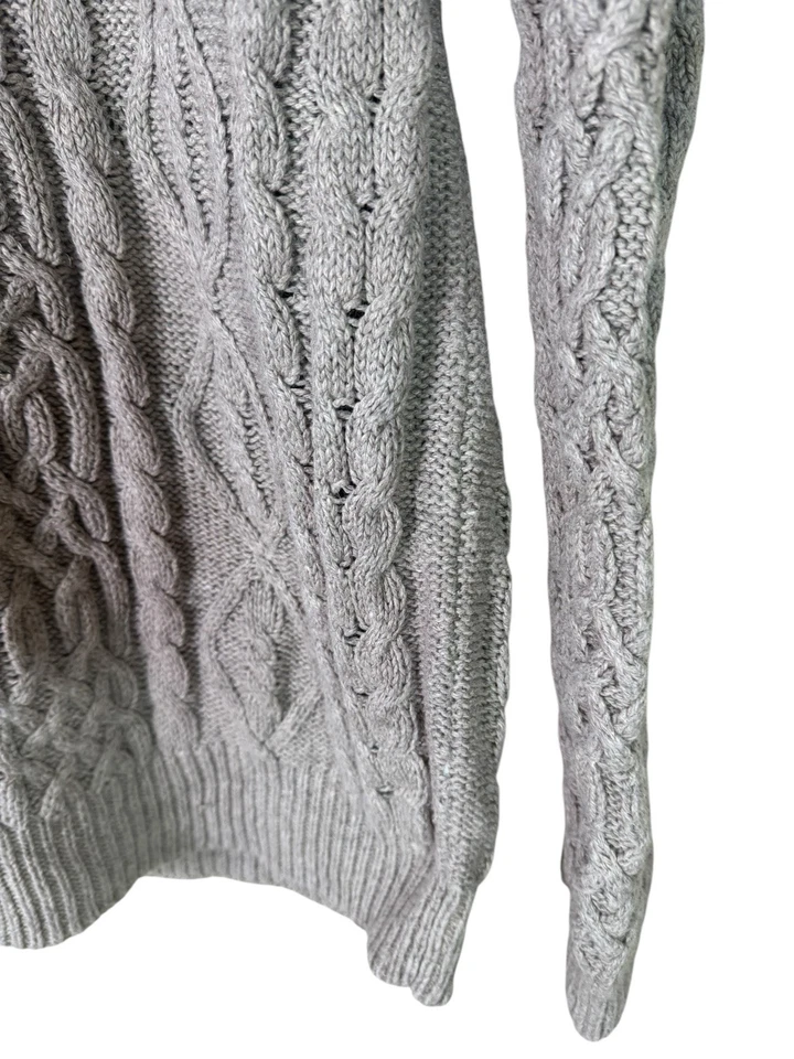 Suéter irlandés tejido con cable vintage tostado talla grande Foto 4 de 4