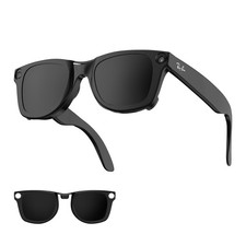 HIBLOKS Polarized Clip-ons for Ray-Ban Large, Black, Matte Black Frame,