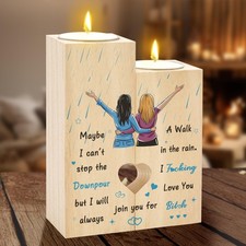 Friendship Gifts for Women Wood Candle Holder Long Distance Best Friend