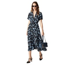 J. Crew NWT Cerise Shirt-Dress In Blurry Floral Crepe De Chine Navy Size 2P