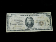 1929 $20 Bank of America San Francisco CA National Currency Note