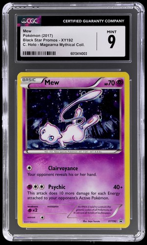 2017 Pokemon XY Black Star Promo Mew #XY192 CGC 9 Magearna Mythical Holo Mint