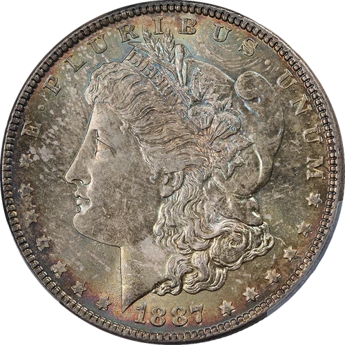 1887-P Morgan Silver Dollar Pretty Toning PCGS MS65 Great Eye Appeal