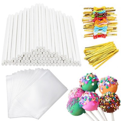 SOTMALTK 320Pcs Cake Pop Sticks and Wrappers Kit, 6inch Lollipop with...