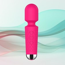 Personal Mini Massager, Handheld Wand Massager - Powerful Vibration Rose Red