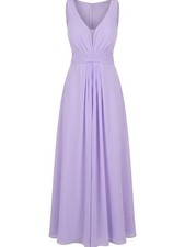 Azazie Lilac V-Neck Sleeveless Maxi Dress