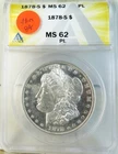 1878 S Morgan dollar ANACS MS62PL *VAM 84 engraved feather* CLC