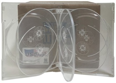 USDISC DVD Cases Chubby 27mm Economy, Octuple 8 Disc (Clear) Lot