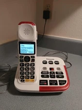 Panasonic KX-TGM420W Cordless Phone with Digital Answering Machine - White/Red