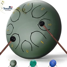 Rain Drum for outside Garden, 6 Inches 8 Notes Steel Tongue Chakra Drums, Waterp