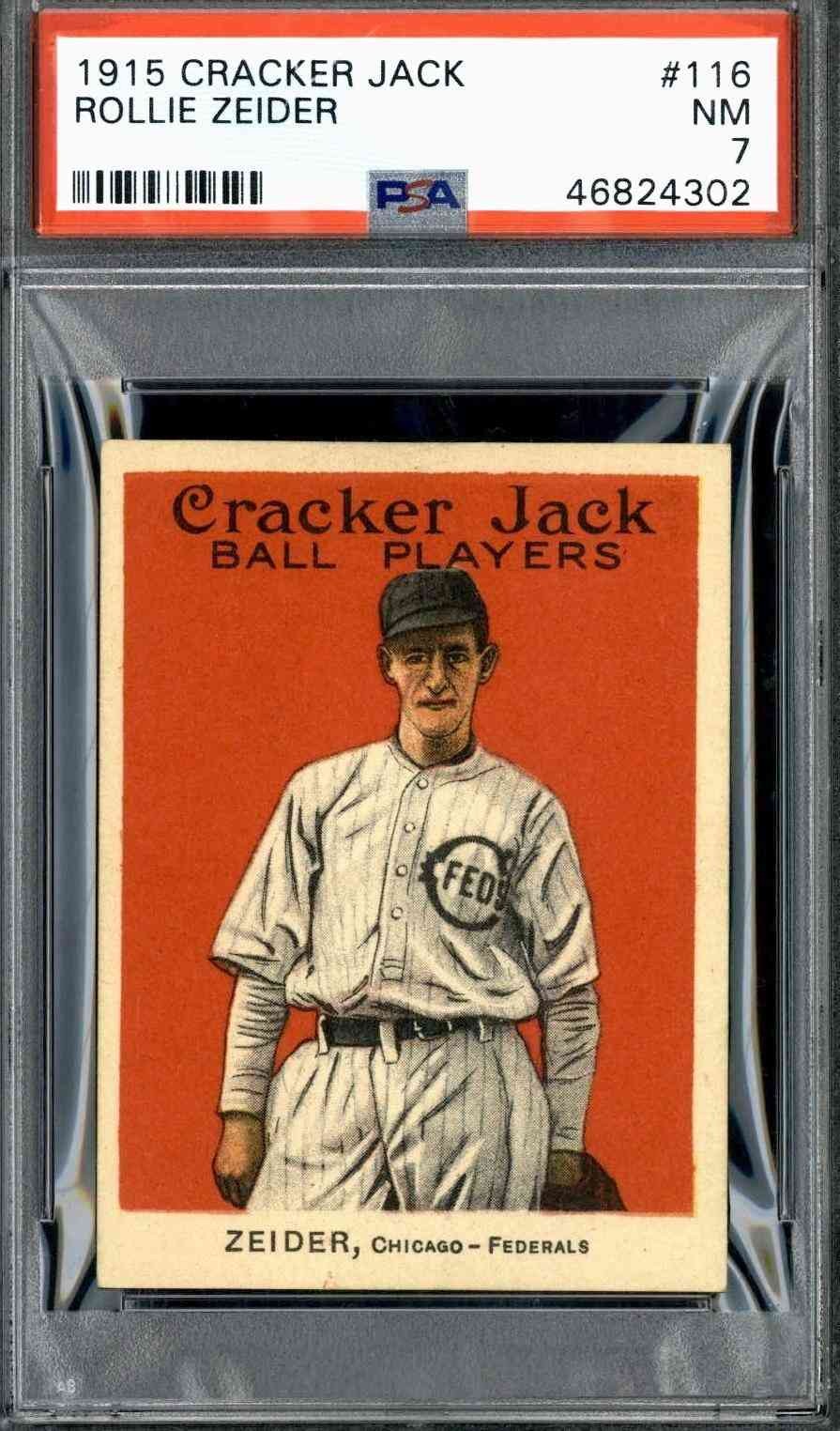 1915 Cracker Jack #116 Rollie Zeider - PSA 7