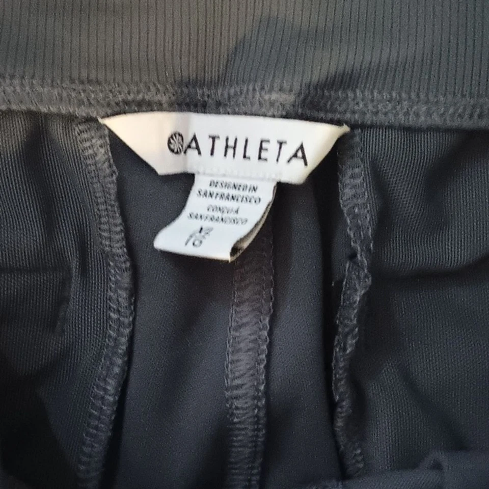 Athleta Gray White Striped Venice Jogger Pants XL - Image 2 of 4