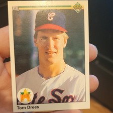 Upper Deck 1990 MLB Baseball Card #3 Tom Drees Chicago White Sox Star Rookie. rookie card picture