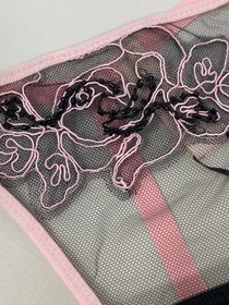 Agent Provocateur Lindie Pink Black Thong AP3 Medium NWT