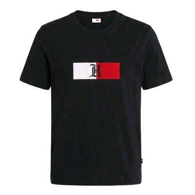 Tommy Hilfiger Lewis Hamilton F1 Racing Shirt Men's Medium Short Sleeve Black