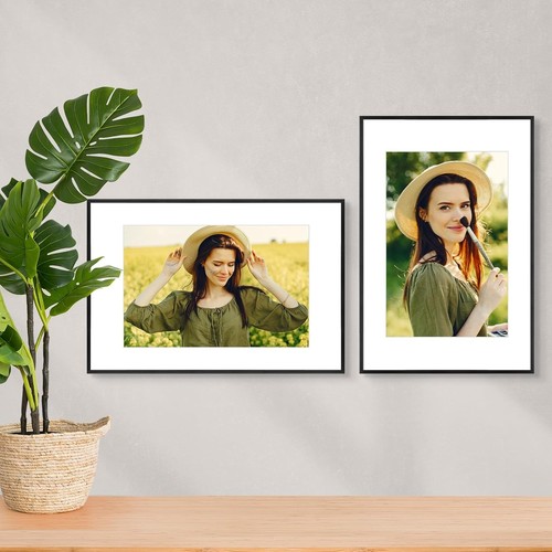 16x24 Picture Frame 3 Pack - Aluminum Frames with 12x18 Removable Mats & Real... - Picture 4 of 9