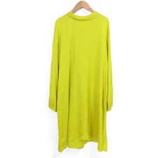 CAROLINA HERRERA Bowtie Long Sleeve Silk Dress, XL, Yellow Women USED