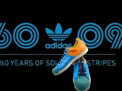 Adidas Superstar 60 Years of Soles Stripes Sneakers Men Blue Orange Shell Toe 12
