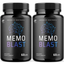 (2 Pack) Memo Blast Advanced Brain Max Support Supplement MemoBlast 120 Capsules