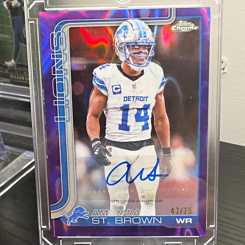 Topps Chrome 2025 Amon-Ra St. Brown Autographs Purple Lava /75 #BA-AS