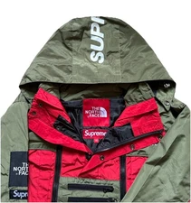 SUPREME x THE NORTH FACE STEEP TECH HOODED JACKET - RED GREEN Size XL