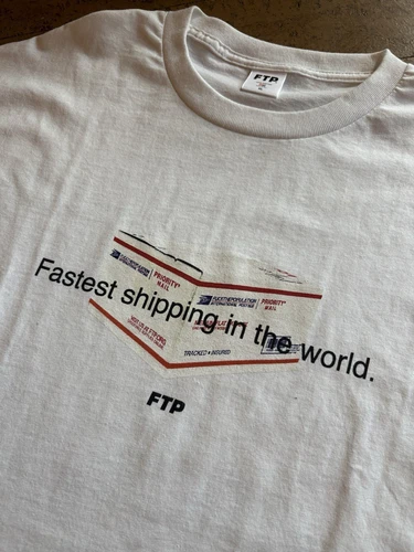 Size XL - FTP Fastest Shipping In The World Tee (White)