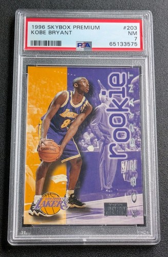 1996 Skybox Premium Kobe Bryant #203 Rookie Card Lakers Legend HoF PSA 7
