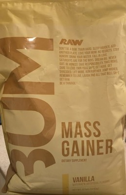 RAW BUM MASS GAINER 12 lb Size ( 20 Servings )  Vanilla  Flavor BEST BY 5/26