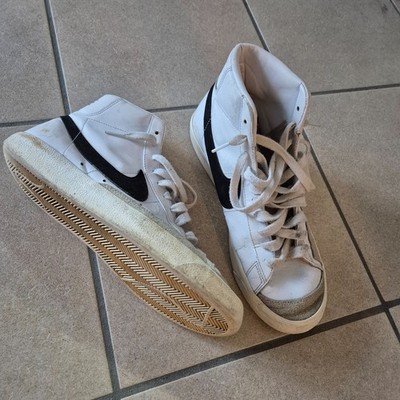 Nike Blazer Mid Herren Sneaker Weiß Schnürung EU 44 Sammler Leder stark getragen