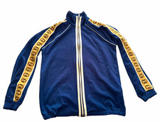 Gucci Boys Full Zip Logo Stripe Track Jacket Blue/Beige Size 12