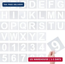 4 Inch Letter Stencils 36Pcs Alphabet Numbers Reusable Plastic Stencils for P...
