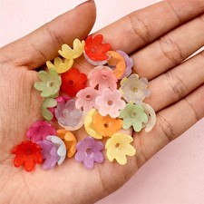 100pcs Acrylic Flower 14mm Loose Beads For Bracelet Necklace Making DIY