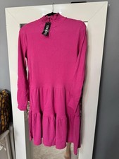 Boohoo ROLL NECK LONG SLEEVE MINI DRESS Pink