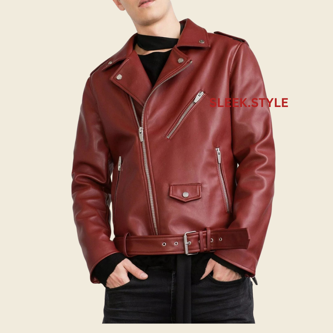 Stylish 100% Lambskin Leather Jacket for Men - Motorcycle & Party Wear-image