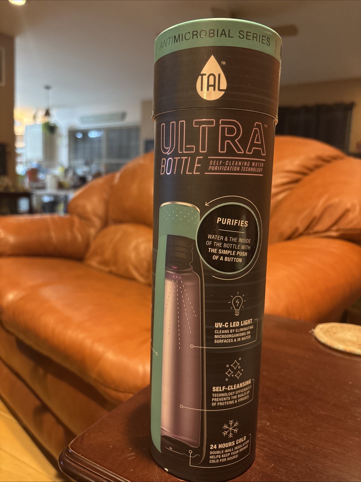 TAL Ultra Bottle 18oz Pink | UV Self-Cleaning Stainless Stee