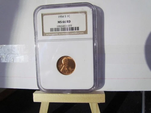 1954 one cent ms66 rd